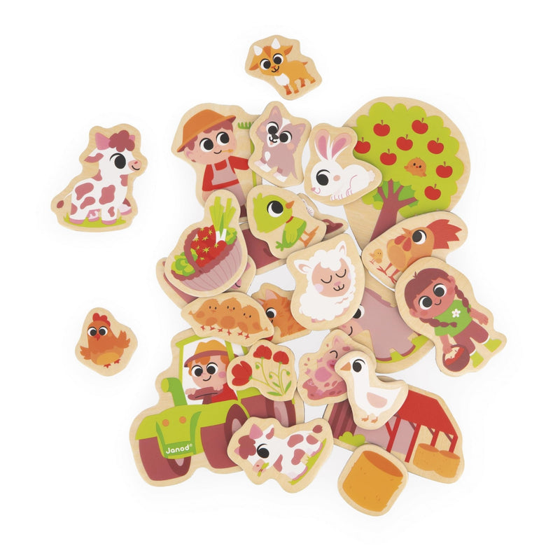 Janod - FARM MAGNETS - 24pcs Games & Toys