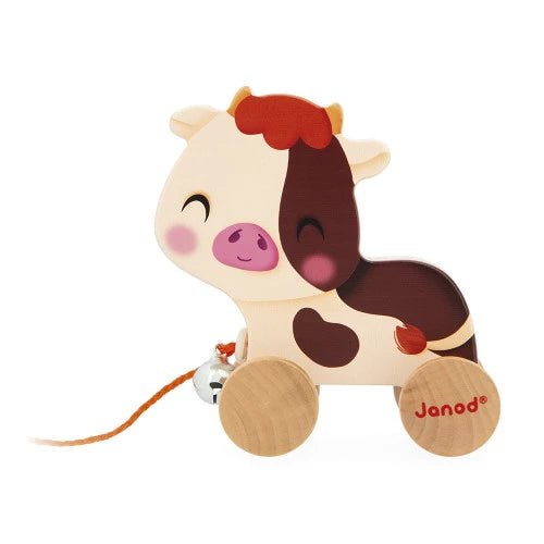 Janod - FARM: PULL - ALONG COW Games & Toys