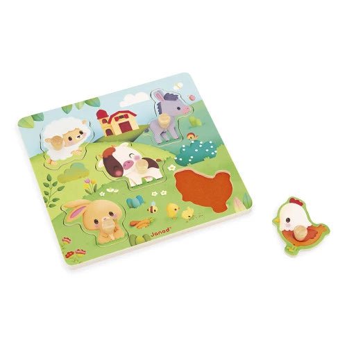Janod - FARM: TACTILE FARM PUZZLE Games & Toys