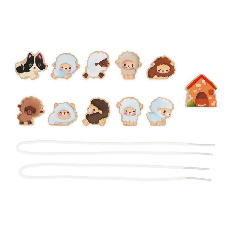 Janod - Sheep Threading Beads Games & Toys