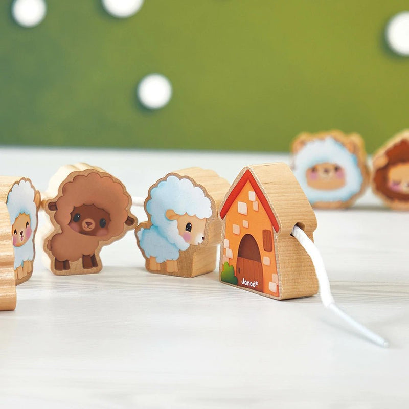 Janod - Sheep Threading Beads Games & Toys