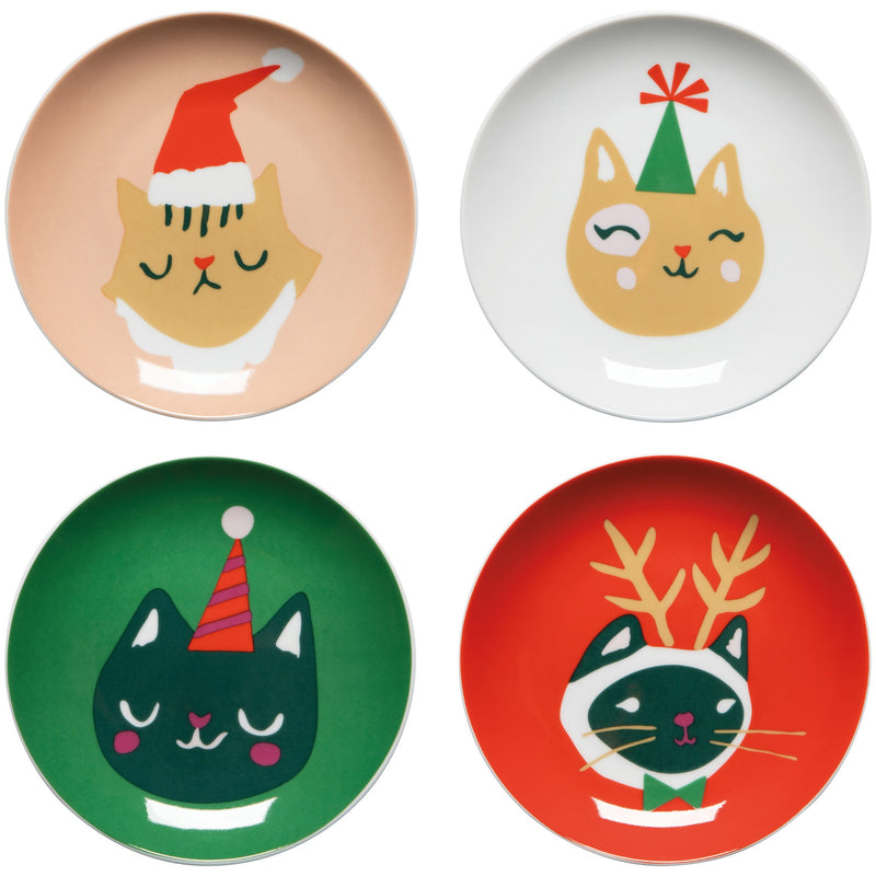Jubilee - Let it Meow Christmas Appetizer Plates Set of 4