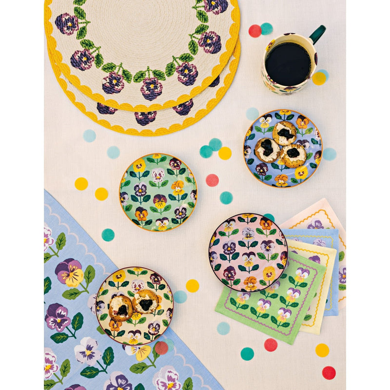 Jubilee - Pansy Printed Cocktail Napkins Set of 4 Assorted Home & Kitchen