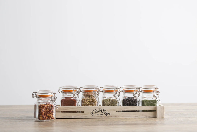 Kilner Square Clip-Top Spice Jar Set | 6 × 70 mL