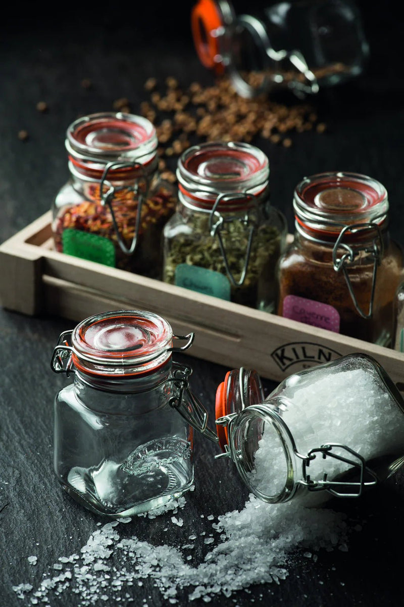 Kilner Square Clip-Top Spice Jar Set | 6 × 70 mL