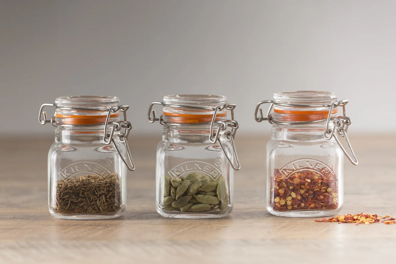 Kilner Square Clip-Top Spice Jar Set | 6 × 70 mL