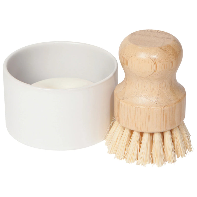Heirloom - Ensemble de 3 brosses à vaisselle, savon et support