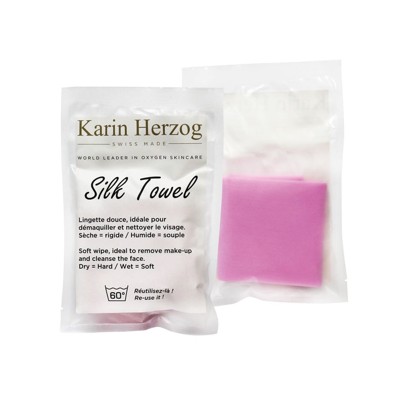 Karin Herzog - Pink Silk Towel 7.5 x 7.5 inches