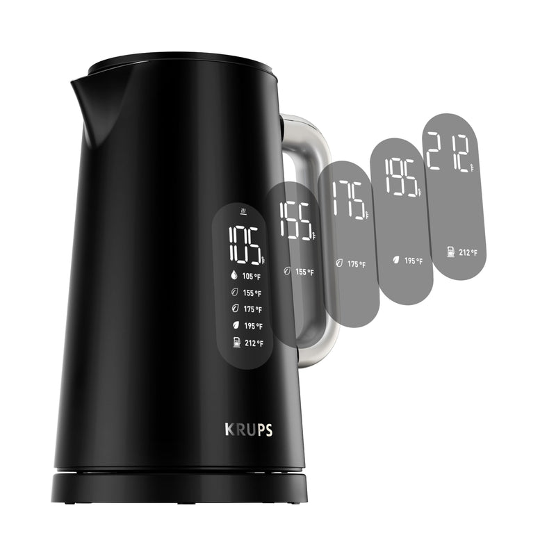 Krups - Smart Temp Digital Electric Kettle - 1.7 L - Black