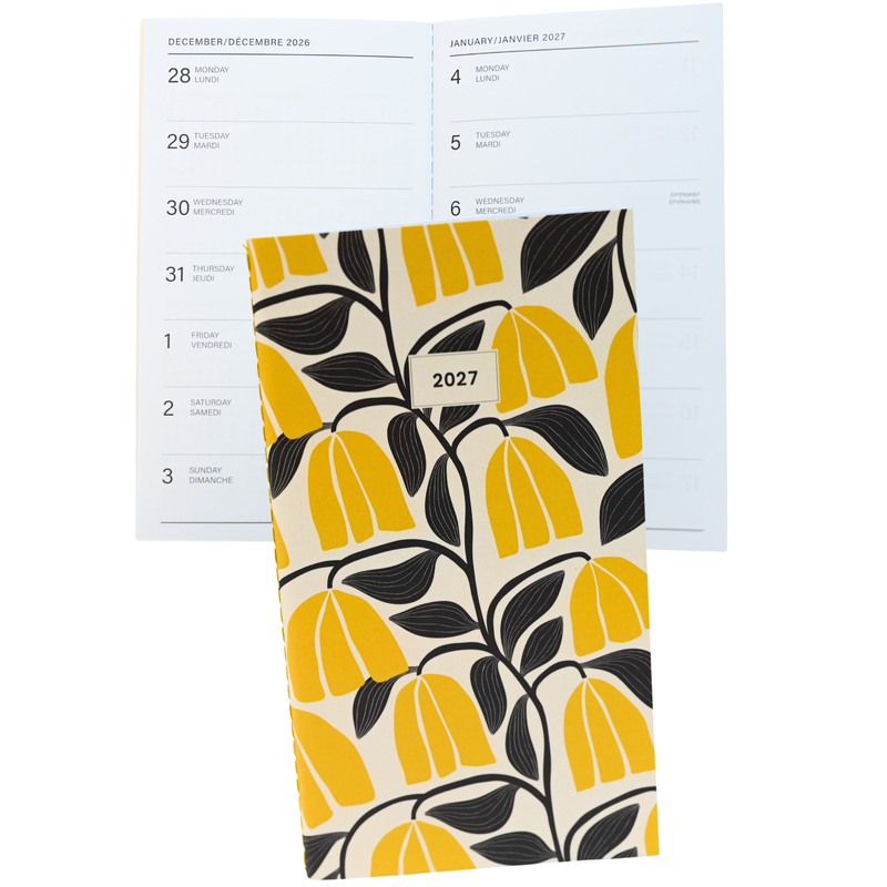 Pierre Belvedere - Annual Agenda 2027- Mini- 2W/2P- Golden Bloom