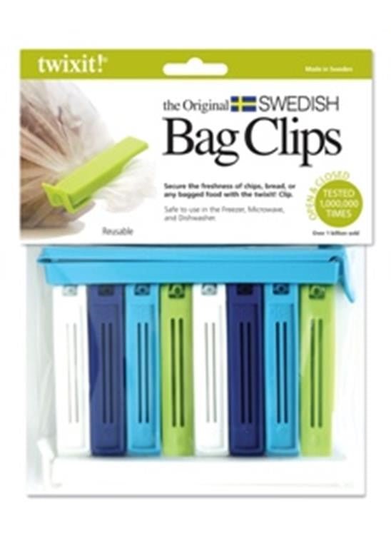 Linden Sweden - Twixit Bag Clips — 2 Super + 8 Medium, Blue Mood