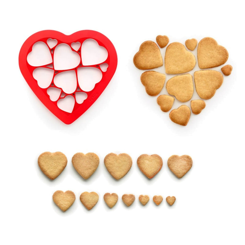 Lékué - Cookie Puzzle Hearts Cookie Shapes Cutter