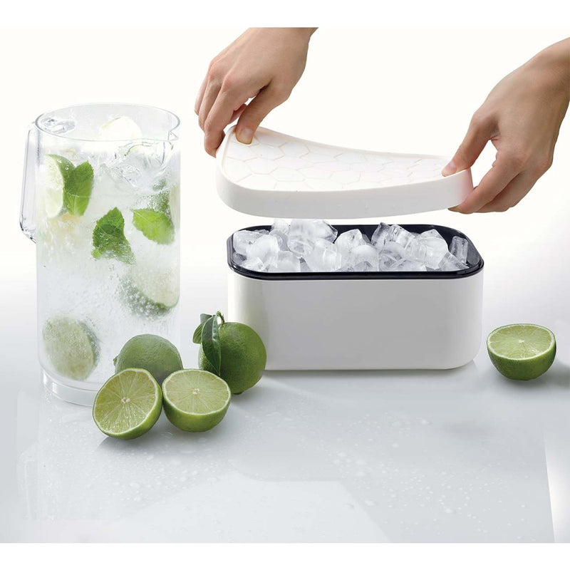 Lékué - Ice Box Silicone Ice Cube Tray and Storage Box White