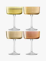 LSA - Gems - Champagne / Cocktail Glasses (Set of 4) | 230 mL - Assorted Amber - product view