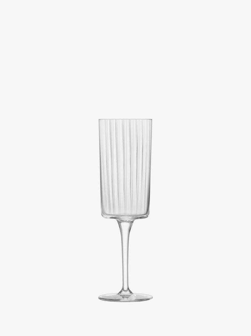 LSA - Gio Line Champagne Flute 210ml Clear x 4 Home & Kitchen