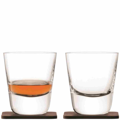 LSA - Whisky Arran - Tumblers with Walnut Coaster (Set of 2) | 250 mL - product view