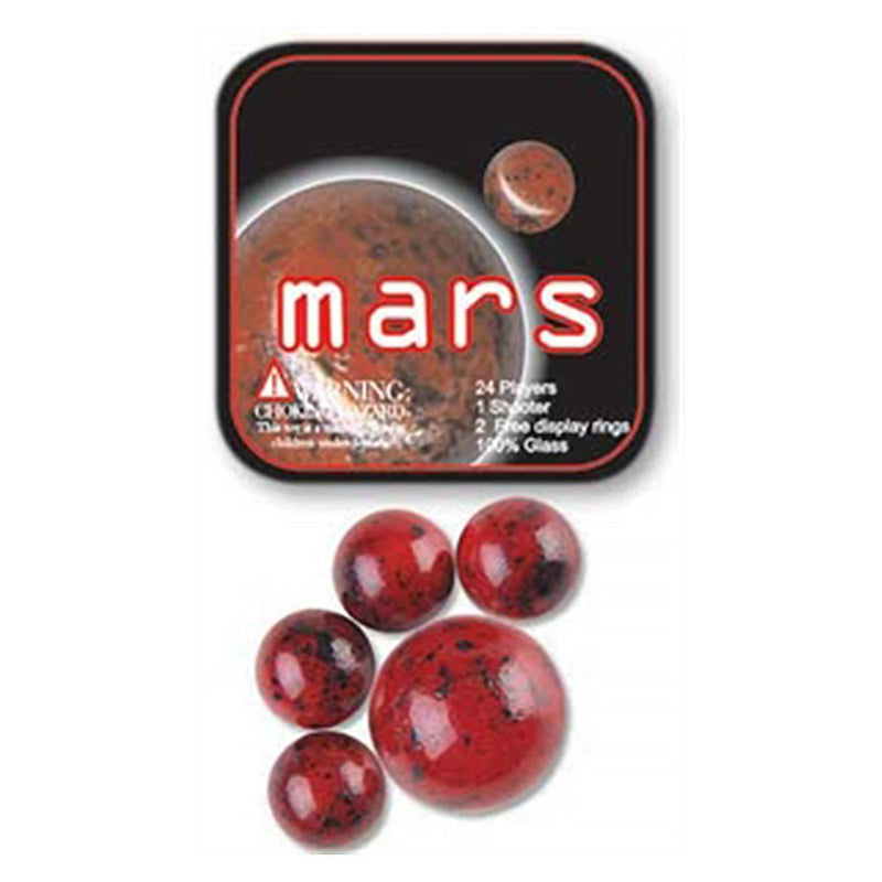 Mega Marbles - Mars Glass Marble Game Net (25-Piece) - themed pack and marble design