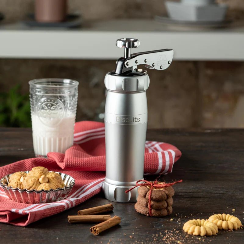 Marcato - Cookie Press Promo Set – Silver – Biscuit Maker with Accessories Home & Kitchen