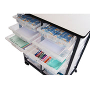 MBS-DR-8S4L-CL – Mobile Bin Storage Unit with 12 Clear Bins | Double Row; view 4
