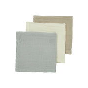 Meyco Baby Muslin Facecloths – Offwhite/Light Grey/Sand – product view