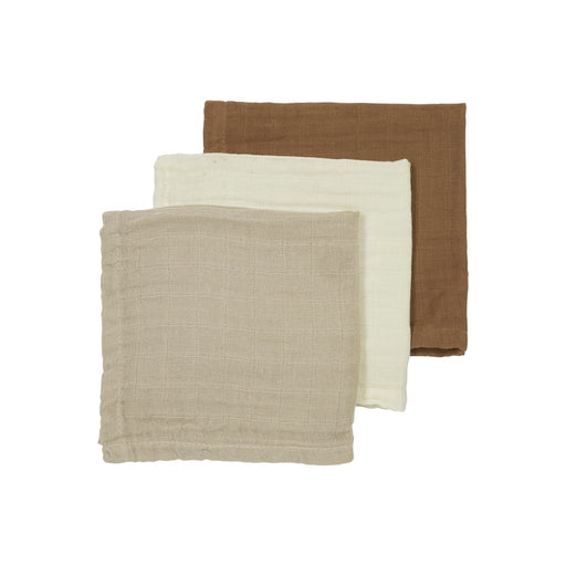 Meyco Baby - Facecloth 3 - pack pre - washed muslin Uni offwhite/sand/toffee 30x30cm Mother & Baby Uni offwhite/sand/toffee