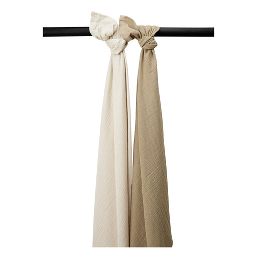 Meyco Baby - Swaddle 2 - pack pre - washed muslin Soft sand/taupe 120x120cm Mother & Baby Soft sand/taupe