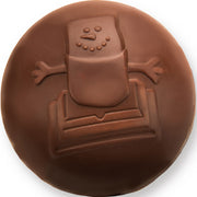 Chocolate cocoa bomb made with MOBI S'mores Man mould