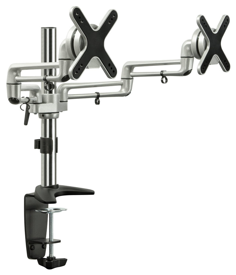Mount-It! MI-732 Articulating Dual Monitor Desk Mount – Silver – product view