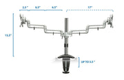 Mount-It! MI-732 Articulating Dual Monitor Desk Mount – Silver – gallery detail 6