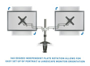 Mount-It! MI-732 Articulating Dual Monitor Desk Mount – Silver – gallery detail 7
