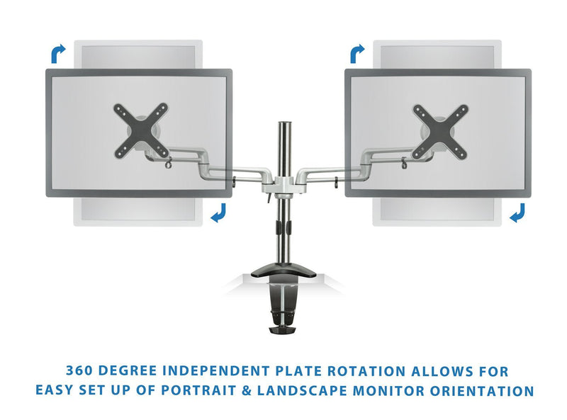 Mount-It! MI-732 Articulating Dual Monitor Desk Mount – Silver – gallery detail 7