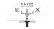 Mount-It! MI-732 Articulating Dual Monitor Desk Mount – Silver – gallery detail 4