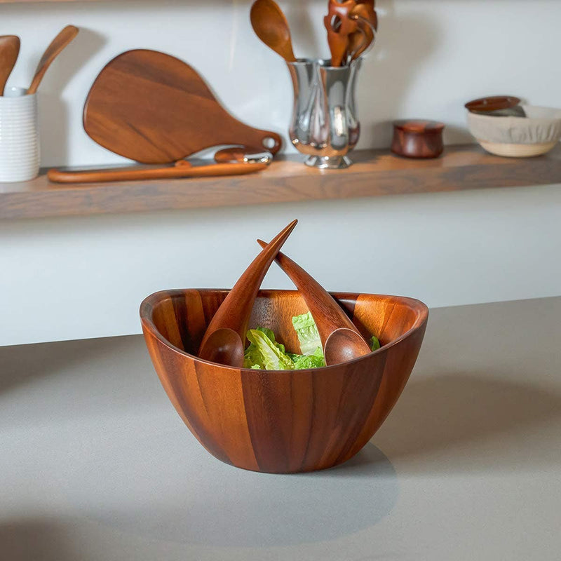 Nambé Harmony 3-Piece Salad Set in a display setting; other items shown are sold separately.