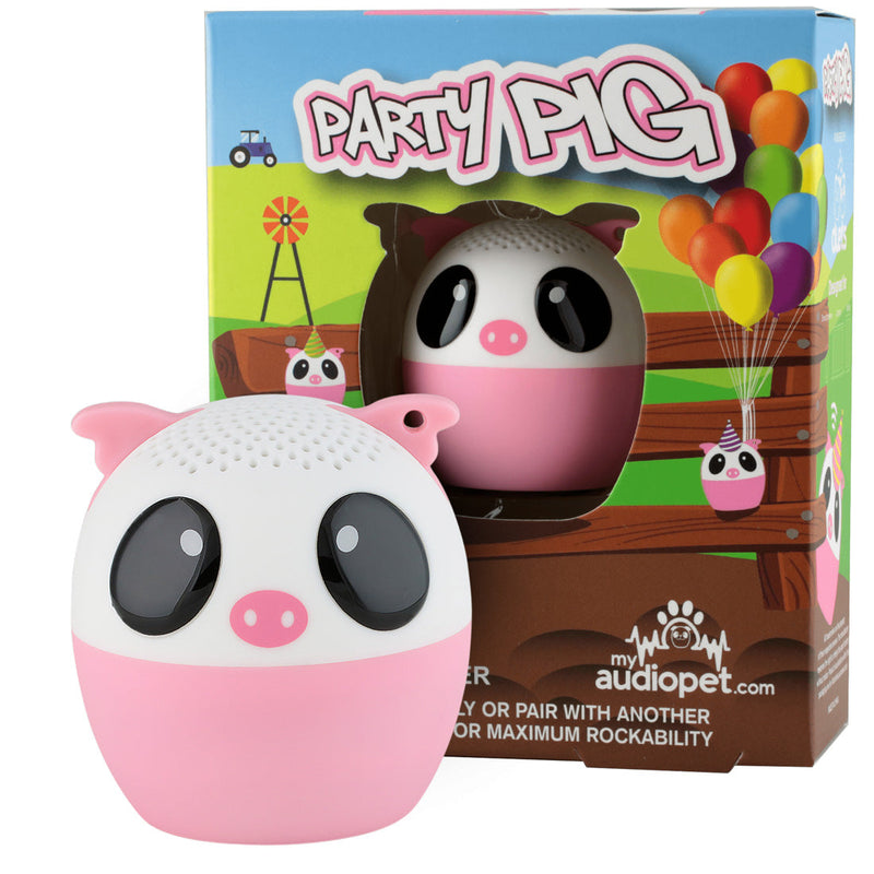My Audio Pet Party Pig speaker with retail packaging