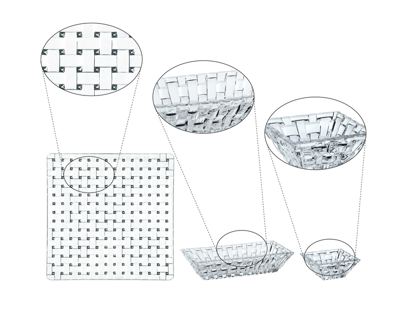 Nachtmann - Bossa Nova - Square Platter & 3 Bowls (4-Piece Set) - design detail