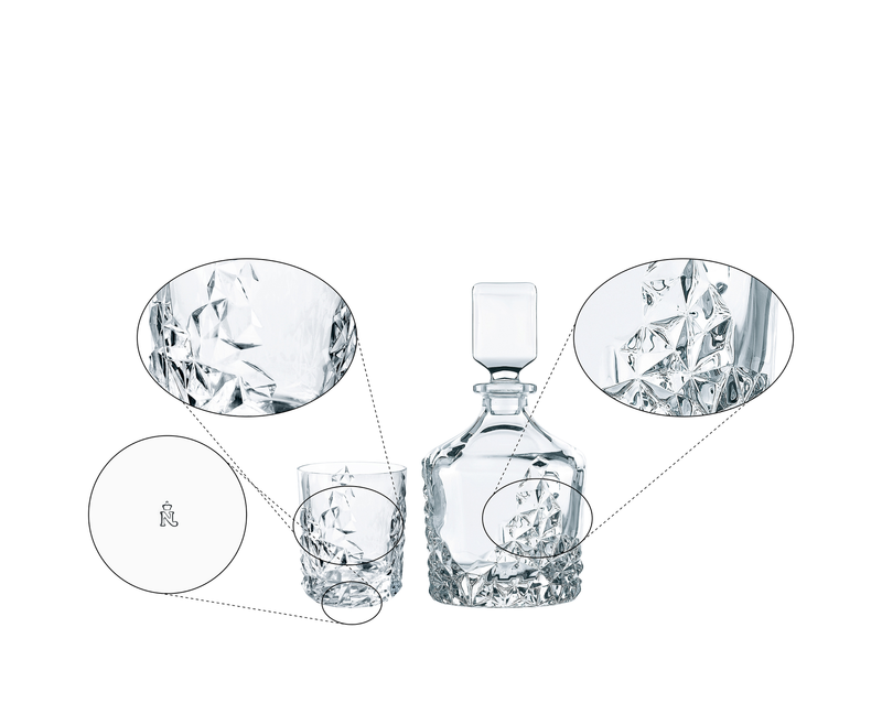 Nachtmann - Sculpture - Whisky Decanter Set (3-Piece Set) - design detail
