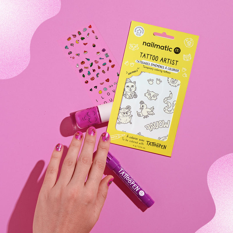 Nailmatic - Kids - Funny Artist Nail Polish and Tattoo Gift Set - product view