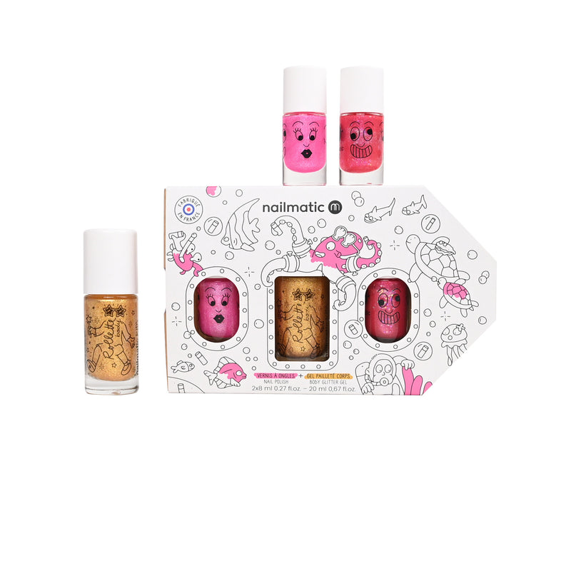 Nailmatic - Kids - Underwater Exploration Nail Polish and Body Glitter Set - product view