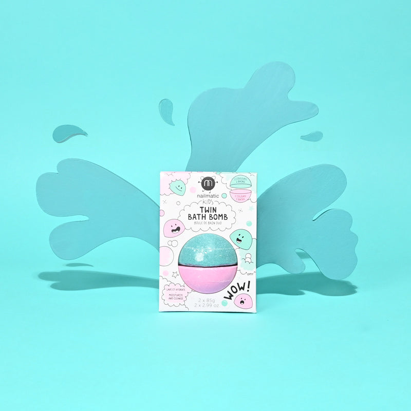 Nailmatic - Kids - Twin Split Bath Bomb - Pink / Lagoon Green - product view