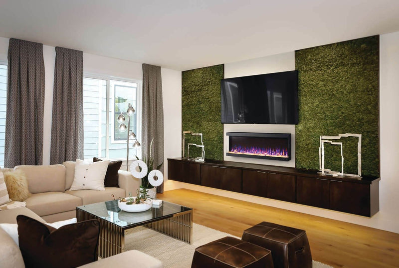 Napoleon - Trivista Pictura Three-Sided Electric Fireplace - NEFL50H-3SV — installed living-room view.