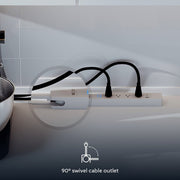 Nexxt – NHP-E710 Smart Surge Protector – 4 Outlets & 3 USB Ports | White – alternate product view