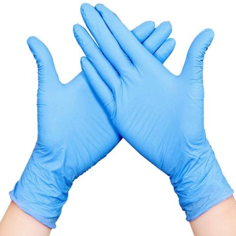 SHOWA BEST Blue Nitrile Gloves, XL (100-Count)