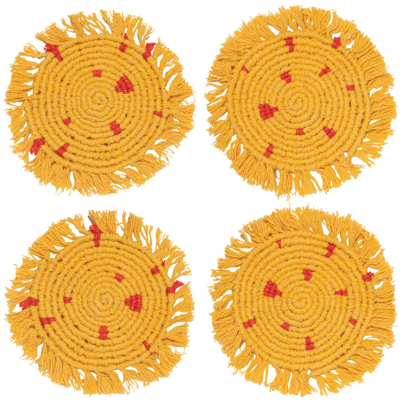Danica - Ochre Macrame Coaster Set of 4