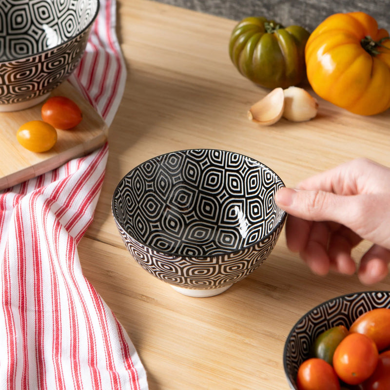 Now Designs - Bowl 4inch Black White Geo Home & Kitchen