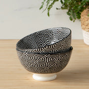 Now Designs - Bowl 4inch Black White Geo Home & Kitchen