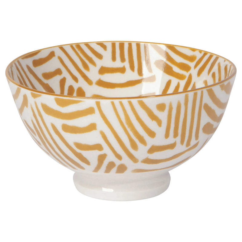 Now Designs - Bowl 4inch Home & Kitchen Ochre Lines