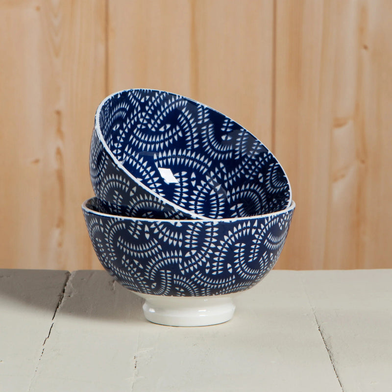 Now Designs - Bowl 4inch Indigo Geo Home & Kitchen