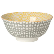 Now Designs - Bowl 6inch Home & Kitchen Gray Dots/Yellow
