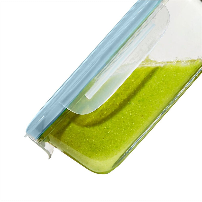Oxo - Récipient rectangulaire en verre Smart Seal de 1,6 tasse - Bleu arctique