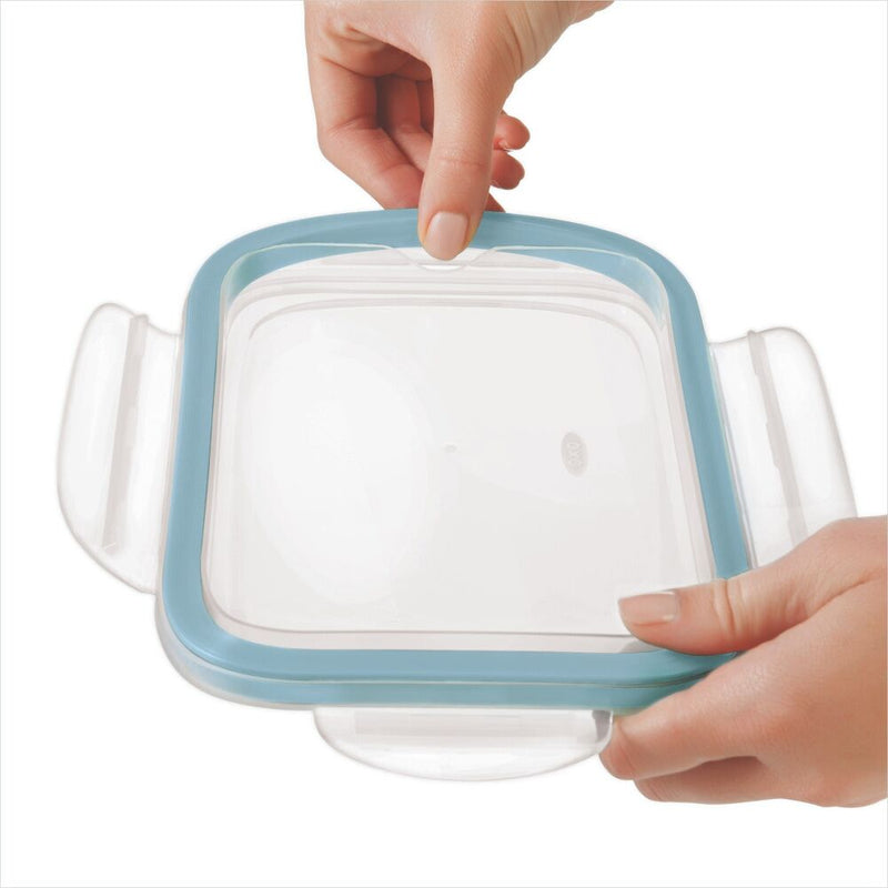 Oxo - Smart Seal 8-Cup Glass Rectangle Container - Arctic Blue